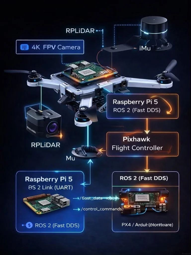 Onboard Hardware and ROS2 System Architecture