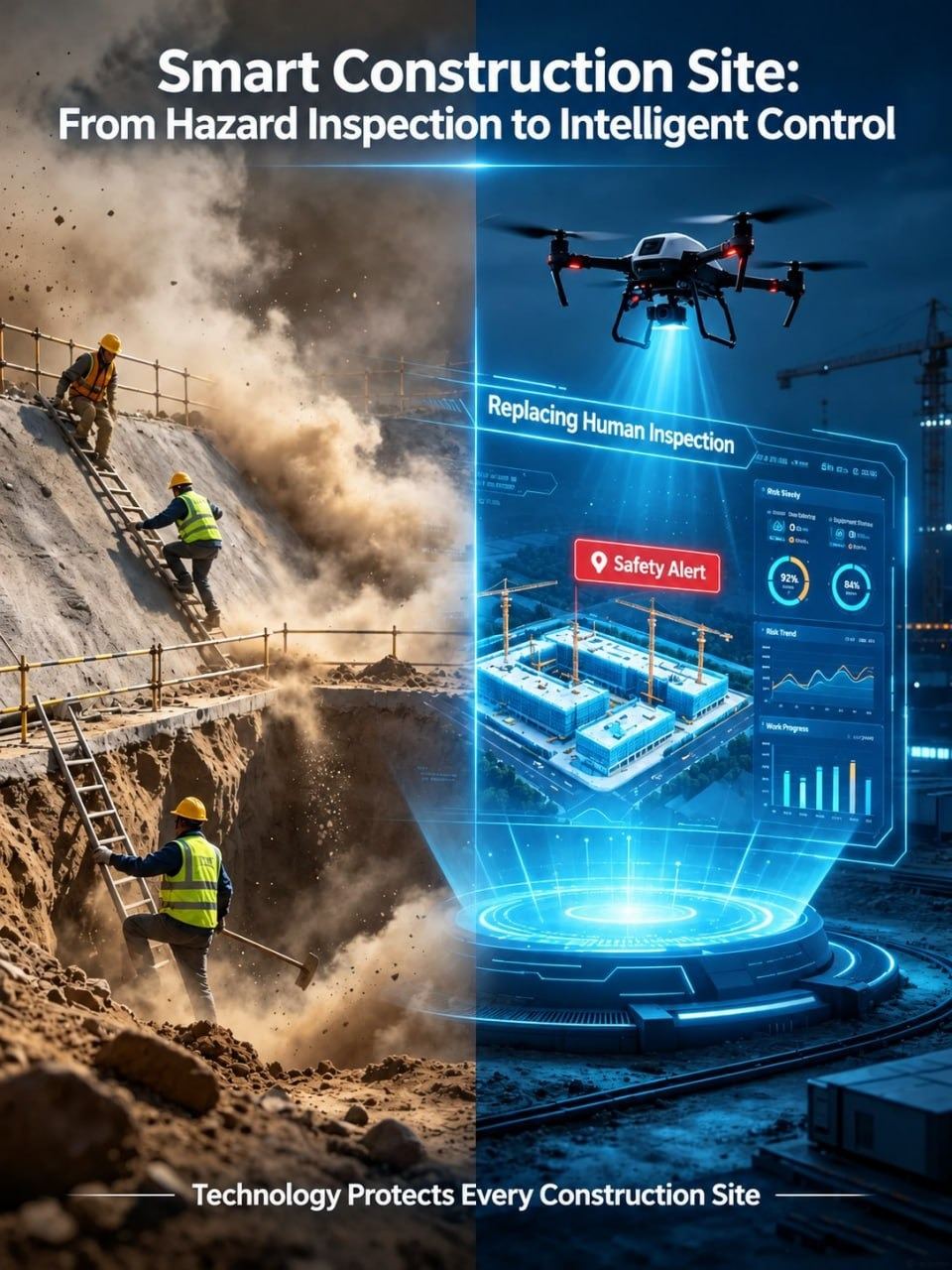 Smart construction site: from hazard inspection to intelligent control